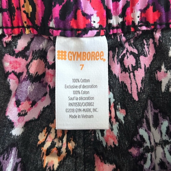 Gymboree Girl’s Black and Pink 3” Elastic Waist Ikat Shorts Size 7 - Picture 4 of 5